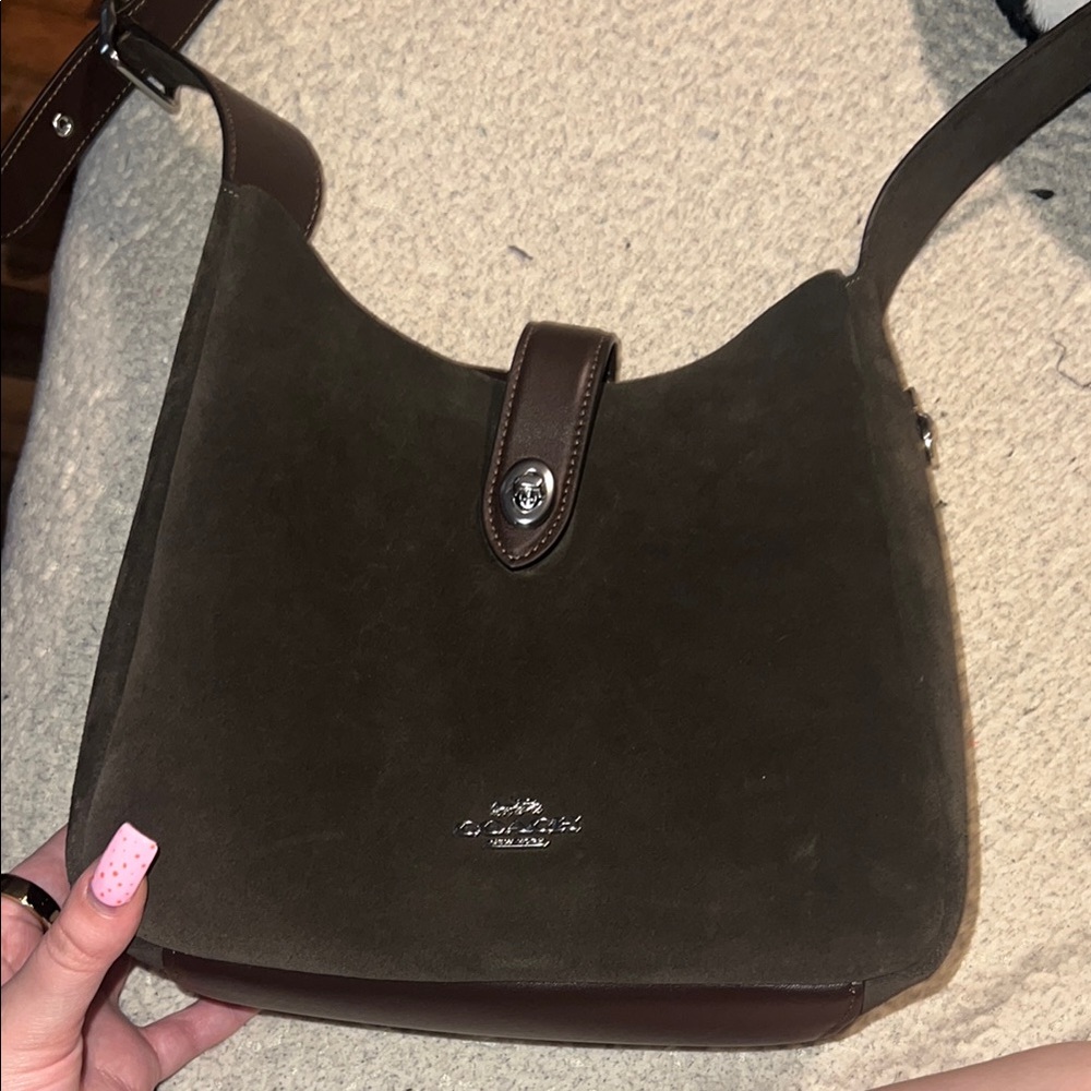 Coach Brown Suede Shoulder Bag